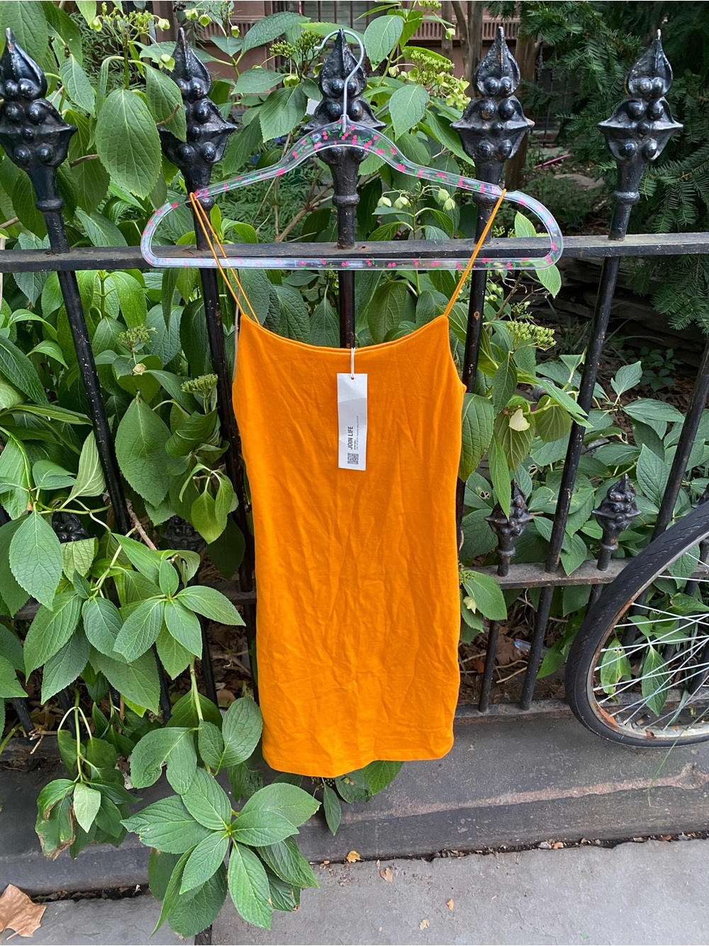 Zara Bright Orange Spaghetti Strap Slip Cami